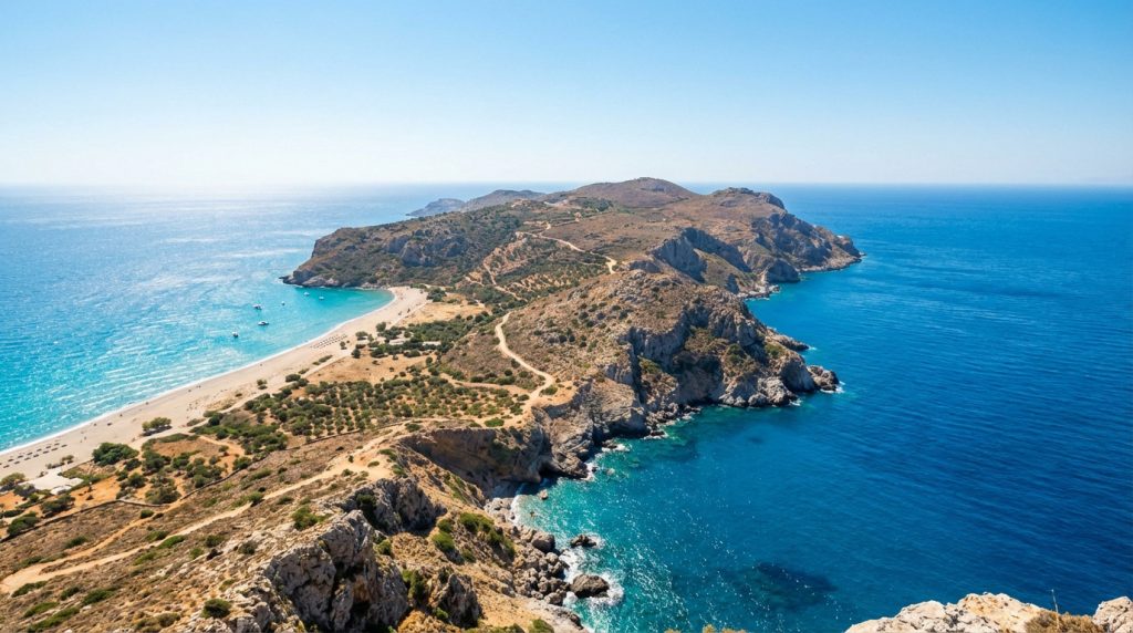 Vue panoramique de la mer de Crète, séparant la mer Égée et la mer de Libye