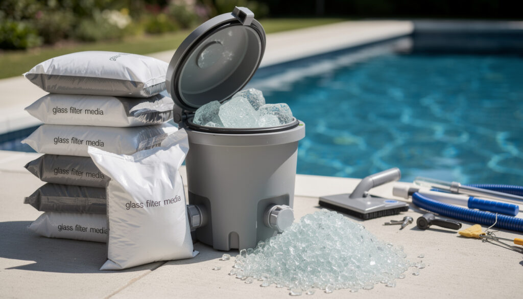 découvrez combien de sacs de verre sont nécessaires pour remplir le filtre de votre piscine et optimisez ainsi la filtration pour une eau propre et claire.